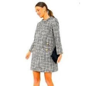 Tuckernuck Smoke & Mirrors Tweed Jackie Dress XXXL Long Sleeve Preppy Shift